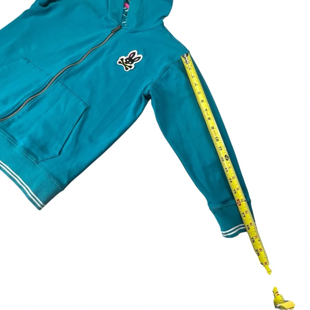 Psycho Bunny Big Kid Logo Patch Zip-Up Hoodie Unisex Boys Girls Youth L 14/16